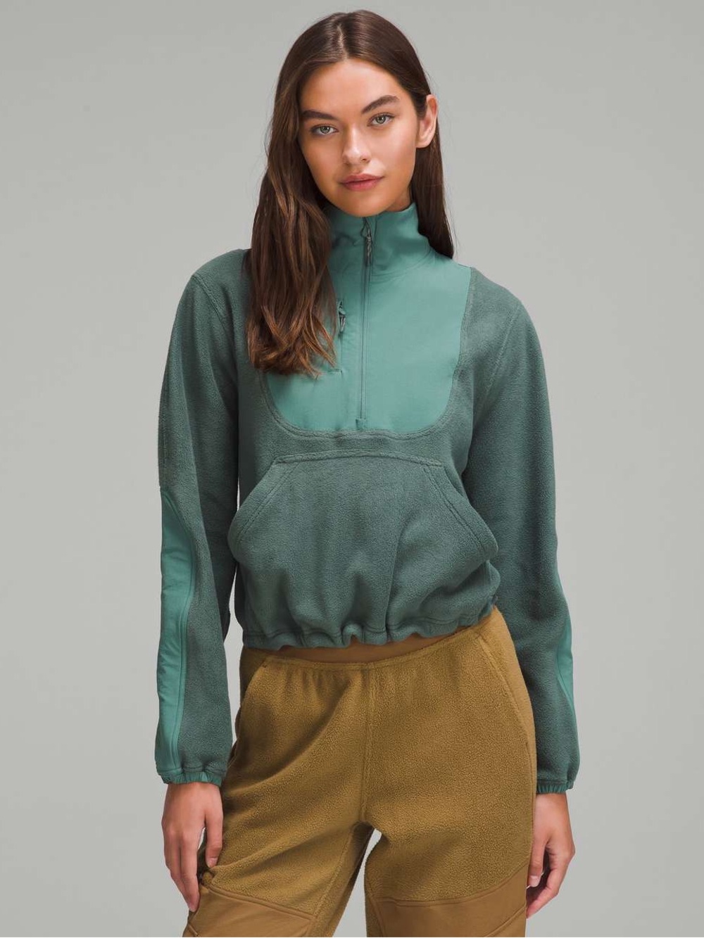 Lululemon Fleece + Ripstop Hiking Pullover in Dark/Medium Forest | Size 2
